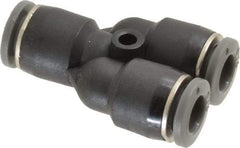 Norgren - 1/4" Tube OD, Brass Push-to-Connect Tube Parallel Y - 150 Max psi, Tube to Tube Connection, Nitrile O-Ring, 0 to 175°F Working Temp - Americas Industrial Supply