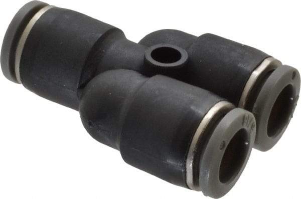 Norgren - 5/16" Tube OD, Brass Push-to-Connect Tube Parallel Y - 150 Max psi, Tube to Tube Connection, Nitrile O-Ring, 0 to 175°F Working Temp - Americas Industrial Supply