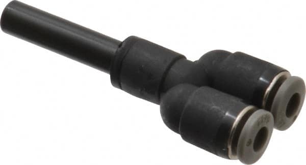 Norgren - 5/32" Tube OD, Brass Push-to-Connect Tube Y Stem Connector - Tube to Stem Connection, 150 Max psi, Nitrile O-Ring, 0 to 175°F Working Temp - Americas Industrial Supply