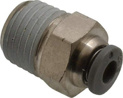 Norgren - 5/32" Tube OD, 1/4 NPTF Brass Push-to-Connect Tube Male Connector - Tube to Male NPT Connection, 150 Max psi, Nitrile O-Ring, 0 to 175°F Working Temp - Americas Industrial Supply