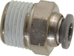 Norgren - 1/4" Tube OD, 3/8 NPTF Brass Push-to-Connect Tube Male Connector - Tube to Male NPT Connection, 150 Max psi, Nitrile O-Ring, 0 to 175°F Working Temp - Americas Industrial Supply