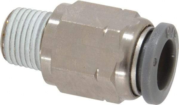 Norgren - 5/16" Tube OD, 1/8 NPTF Brass Push-to-Connect Tube Male Connector - Tube to Male NPT Connection, 150 Max psi, Nitrile O-Ring, 0 to 175°F Working Temp - Americas Industrial Supply