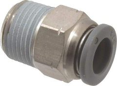 Norgren - 3/8" Tube OD, 3/8 NPTF Brass Push-to-Connect Tube Male Connector - Tube to Male NPT Connection, 150 Max psi, Nitrile O-Ring, 0 to 175°F Working Temp - Americas Industrial Supply