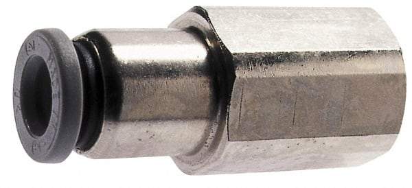 Norgren - 5/16" Tube OD, 1/4 NPTF Brass Push-to-Connect Tube Female Connector - Tube to Female NPT Connection, 150 Max psi, Nitrile O-Ring, 0 to 175°F Working Temp - Americas Industrial Supply
