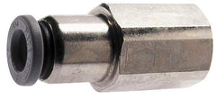 Norgren - 3/8" Tube OD, 3/8 NPTF Brass Push-to-Connect Tube Female Connector - Tube to Female NPT Connection, 150 Max psi, Nitrile O-Ring, 0 to 175°F Working Temp - Americas Industrial Supply
