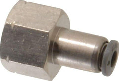 Norgren - 5/32" Tube OD, 1/4 NPTF Brass Push-to-Connect Tube Female Connector - Tube to Female NPT Connection, 150 Max psi, Nitrile O-Ring, 0 to 175°F Working Temp - Americas Industrial Supply