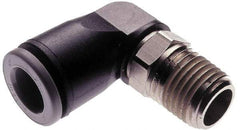 Norgren - 3/8" Tube OD, 1/2 NPTF Brass Push-to-Connect Tube Male Swivel Elbow - Tube to Male NPT Connection, 150 Max psi, Nitrile O-Ring, 0 to 175°F Working Temp - Americas Industrial Supply
