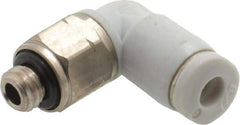 Norgren - 1/8" Tube OD, 10-32 UNF Brass Push-to-Connect Tube Male Swivel Elbow - Tube to Male UNF Connection, 150 Max psi, Nitrile O-Ring, 0 to 175°F Working Temp - Americas Industrial Supply