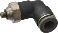 Norgren - 1/4" Tube OD, 10-32 UNF Brass Push-to-Connect Tube Male Swivel Elbow - Tube to Male UNF Connection, 150 Max psi, Nitrile O-Ring, 0 to 175°F Working Temp - Americas Industrial Supply