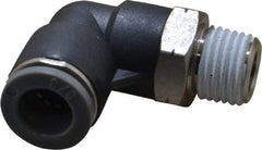 Norgren - 3/8" Tube OD, 1/4 NPTF Brass Push-to-Connect Tube Male Swivel Elbow - Tube to Male NPT Connection, 150 Max psi, Nitrile O-Ring, 0 to 175°F Working Temp - Americas Industrial Supply