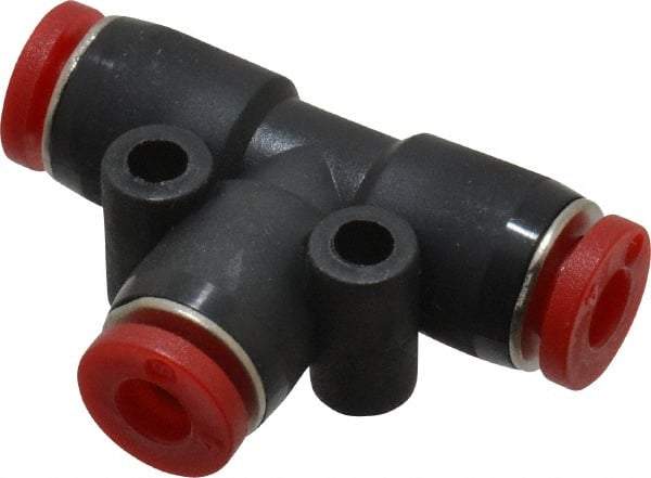 Norgren - 4mm Tube OD, Brass Push-to-Connect Tube Union Tee - Tube to Tube Connection, 150 Max psi, Nitrile O-Ring, 0 to 175°F Working Temp - Americas Industrial Supply