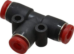 Norgren - 4mm Tube OD, Brass Push-to-Connect Tube Union Tee - Tube to Tube Connection, 150 Max psi, Nitrile O-Ring, 0 to 175°F Working Temp - Americas Industrial Supply