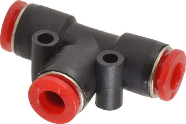 Norgren - 6mm Tube OD, Brass Push-to-Connect Tube Union Tee - Tube to Tube Connection, 150 Max psi, Nitrile O-Ring, 0 to 175°F Working Temp - Americas Industrial Supply