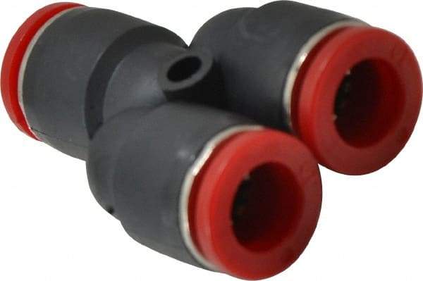 Norgren - 10mm Tube OD, Brass Push-to-Connect Tube Parallel Y - 150 Max psi, Tube to Tube Connection, Nitrile O-Ring, 0 to 175°F Working Temp - Americas Industrial Supply