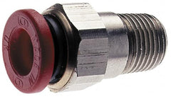 Norgren - 1/8" Tube OD, 1/16 NPTF Brass Push-to-Connect Tube Male Connector - Tube to Male NPT Connection, 150 Max psi, Nitrile O-Ring, 0 to 175°F Working Temp - Americas Industrial Supply