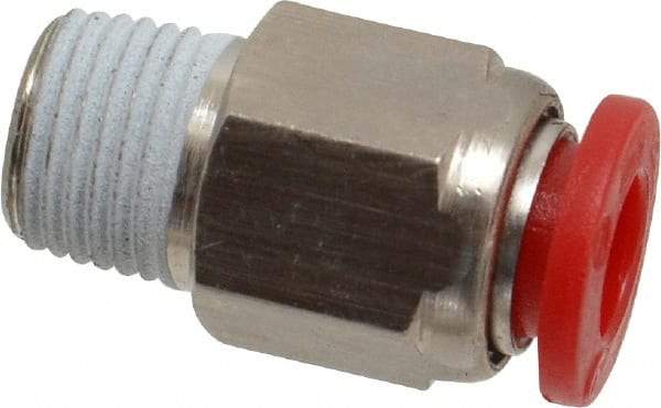 Norgren - 6mm Tube OD, 1/8 BSPT Brass Push-to-Connect Tube Male Connector - Tube to Male BSPT Connection, 150 Max psi, Nitrile O-Ring, 0 to 175°F Working Temp - Americas Industrial Supply