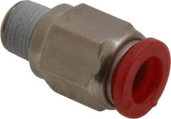 Norgren - 8mm Tube OD, 1/8 BSPT Brass Push-to-Connect Tube Male Connector - Tube to Male BSPT Connection, 150 Max psi, Nitrile O-Ring, 0 to 175°F Working Temp - Americas Industrial Supply
