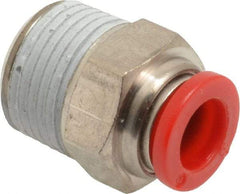 Norgren - 8mm Tube OD, 3/8 BSPT Brass Push-to-Connect Tube Male Connector - Tube to Male BSPT Connection, 150 Max psi, Nitrile O-Ring, 0 to 175°F Working Temp - Americas Industrial Supply