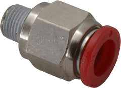 Norgren - 10mm Tube OD, 1/8 BSPT Brass Push-to-Connect Tube Male Connector - Tube to Male BSPT Connection, 150 Max psi, Nitrile O-Ring, 0 to 175°F Working Temp - Americas Industrial Supply