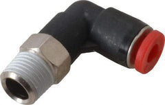 Norgren - 4mm Tube OD, 1/8 BSPT Brass Push-to-Connect Tube Male Swivel Elbow - Tube to Male BSPT Connection, 150 Max psi, Nitrile O-Ring, 0 to 175°F Working Temp - Americas Industrial Supply