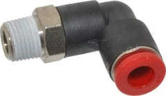 Norgren - 6mm Tube OD, 1/8 BSPT Brass Push-to-Connect Tube Male Swivel Elbow - Tube to Male BSPT Connection, 150 Max psi, Nitrile O-Ring, 0 to 175°F Working Temp - Americas Industrial Supply