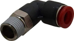 Norgren - 8mm Tube OD, 1/4 BSPT Brass Push-to-Connect Tube Male Swivel Elbow - Tube to Male BSPT Connection, 150 Max psi, Nitrile O-Ring, 0 to 175°F Working Temp - Americas Industrial Supply