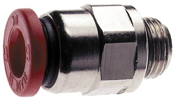 Norgren - 10mm Tube OD, 1/8 BSPP Brass Push-to-Connect Tube Male Connector - Tube to Male BSPP Connection, 150 Max psi, Nitrile O-Ring, 0 to 175°F Working Temp - Americas Industrial Supply