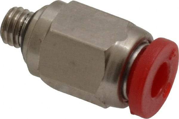 Norgren - 4mm Tube OD, M5 Metric Brass Push-to-Connect Tube Union - Tube to Tube Connection, 150 Max psi, Nitrile O-Ring, 0 to 175°F Working Temp - Americas Industrial Supply