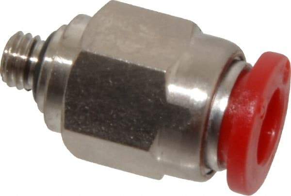 Norgren - 6mm Tube OD, M5 Metric Brass Push-to-Connect Tube Union - Tube to Tube Connection, 150 Max psi, Nitrile O-Ring, 0 to 175°F Working Temp - Americas Industrial Supply