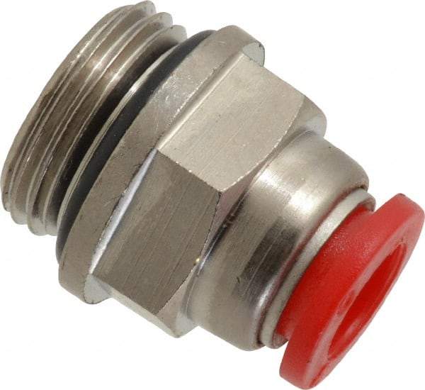 Norgren - 8mm Tube OD, 3/8 BSPP Brass Push-to-Connect Tube Male Connector - Tube to Male BSPP Connection, 150 Max psi, Nitrile O-Ring, 0 to 175°F Working Temp - Americas Industrial Supply