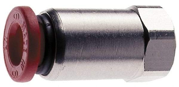 Norgren - 4mm Tube OD, 1/8 BSPP Brass Push-to-Connect Tube Female Connector - Tube to Female BSPP Connection, 150 Max psi, Nitrile O-Ring, 0 to 175°F Working Temp - Americas Industrial Supply