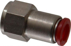 Norgren - 8mm Tube OD, 1/4 BSPP Brass Push-to-Connect Tube Female Connector - Tube to Female BSPP Connection, 150 Max psi, Nitrile O-Ring, 0 to 175°F Working Temp - Americas Industrial Supply