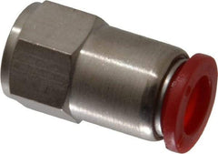 Norgren - 10mm Tube OD, 1/4 BSPP Brass Push-to-Connect Tube Female Connector - Tube to Female BSPP Connection, 150 Max psi, Nitrile O-Ring, 0 to 175°F Working Temp - Americas Industrial Supply