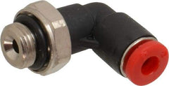 Norgren - 4mm Tube OD, 1/8 BSPP Brass Push-to-Connect Tube Male Swivel Elbow - Tube to Male BSPP Connection, 150 Max psi, Nitrile O-Ring, 0 to 175°F Working Temp - Americas Industrial Supply