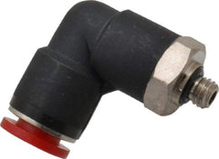 Norgren - 6mm Tube OD, M5 Metric Brass Push-to-Connect Tube Male Swivel Elbow - Tube to Metric Thread Connection, 150 Max psi, Nitrile O-Ring, 0 to 175°F Working Temp - Americas Industrial Supply