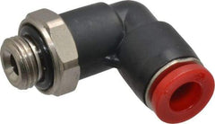 Norgren - 6mm Tube OD, 1/8 BSPP Brass Push-to-Connect Tube Male Swivel Elbow - Tube to Male BSPP Connection, 150 Max psi, Nitrile O-Ring, 0 to 175°F Working Temp - Americas Industrial Supply