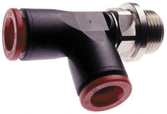 Norgren - 6mm Tube OD, 1/4 BSPP Brass Push-to-Connect Tube Male Swivel Run Tee - Tube to Male BSPP Connection, 150 Max psi, Nitrile O-Ring, 0 to 175°F Working Temp - Americas Industrial Supply