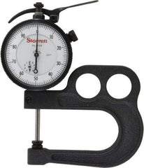 Starrett - 0 to 1 Inch Measurement, 0.001 Inch Graduation, 2-1/2 Inch Throat Depth, Dial Thickness Gage - 2-1/4 Inch Dial Diameter - Americas Industrial Supply