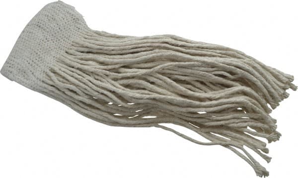 PRO-SOURCE - 5" White Head Band, Medium Cotton Cut End Mop Head - 8 Ply, Clamp Jaw Connection, Use for Stripping/Finishing - Americas Industrial Supply