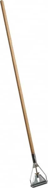 PRO-SOURCE - 54" Wood Quick Connect Mop Handle - Metal Connector, Use with Wet Mops - Americas Industrial Supply