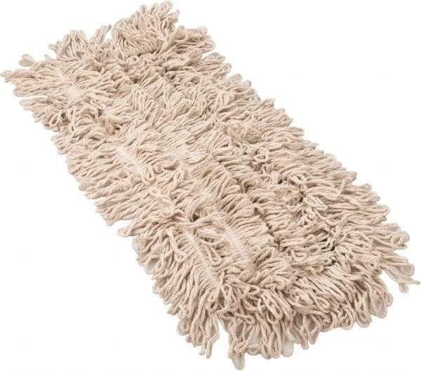 PRO-SOURCE - 24" Long x 5" Wide Yarn Blend Dust Mop Head - Snap-On, White, Looped Head, Launderable - Americas Industrial Supply