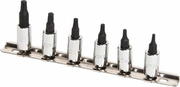 Proto - 6 Piece 1/4" Drive Torx Bit Socket Set - T10 to T30 Torx - Americas Industrial Supply