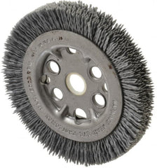 Anderson - 4-1/4" OD, 5/8" Arbor Hole, Crimped Nylon Wheel Brush - 7/16" Face Width - Americas Industrial Supply