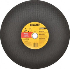 DeWALT - 14" Aluminum Oxide Cutoff Wheel - 7/64" Thick, 1" Arbor, 4,300 Max RPM, Use with Stationary Tools - Americas Industrial Supply