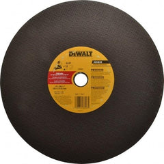 DeWALT - 14" Aluminum Oxide Cutoff Wheel - 7/64" Thick, 1" Arbor, 5,000 Max RPM, Use with Stationary Tools - Americas Industrial Supply