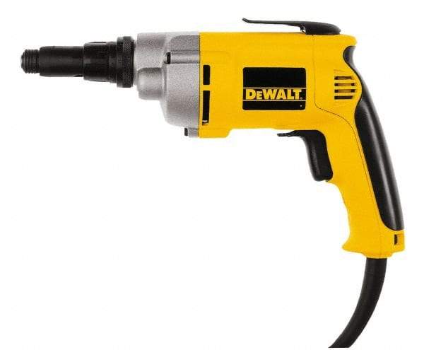 DeWALT - Pistol Grip Handle, 2,500 RPM, 132 In/Lb Torque, Electric Screwdriver - 1/4" Bit Holder, 120 Volts, 6.5 Amps - Americas Industrial Supply