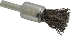 Anderson - 1/2" Brush Diam, Crimped, End Brush - 1/4" Diam Shank, 25,000 Max RPM - Americas Industrial Supply