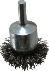 Anderson - 1-1/2" Brush Diam, Crimped, Flared End Brush - 1/4" Diam Shank, 20,000 Max RPM - Americas Industrial Supply