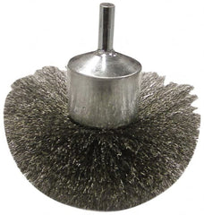 Anderson - 3" Brush Diam, Crimped, Flared End Brush - 1/4" Diam Shank, 16,000 Max RPM - Americas Industrial Supply