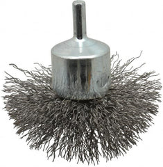 Anderson - 3" Brush Diam, Crimped, Flared End Brush - 1/4" Diam Shank, 16,000 Max RPM - Americas Industrial Supply